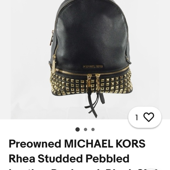 Michael Kors Black and Gold Pebbled Backpack